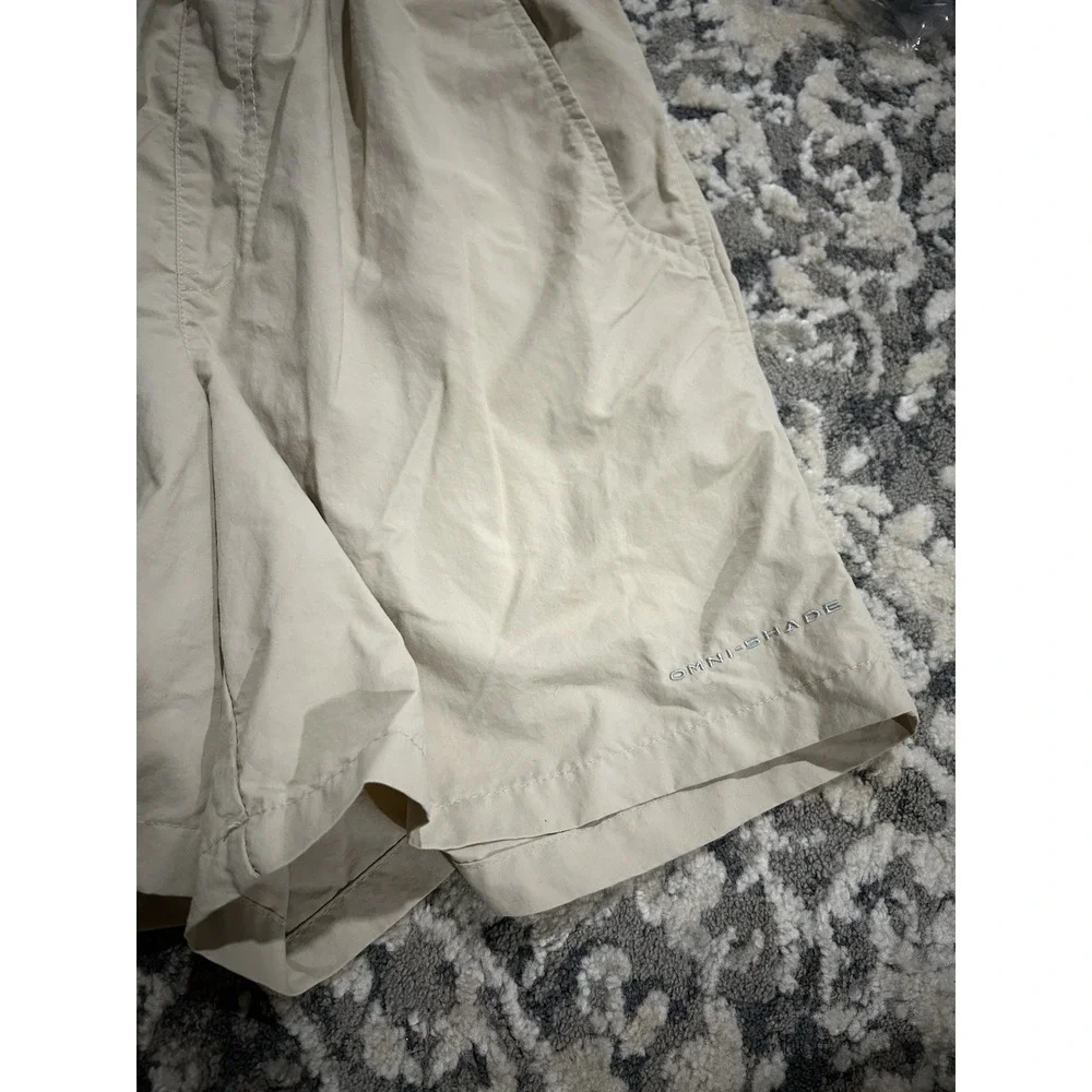 Columbia Men's‎ PFG Omni Shade Tan Swim Trunks Size Small (cut out lining)